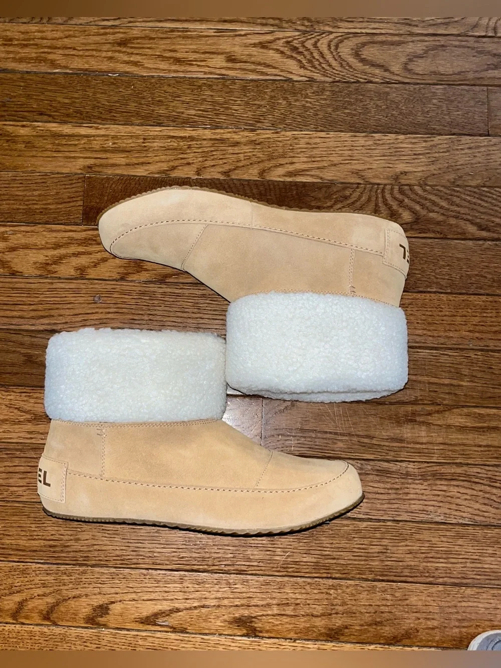 Sorel Go Stumptown Faux Fur Lined Bootie Tawny Buff Natural White Women’s 11